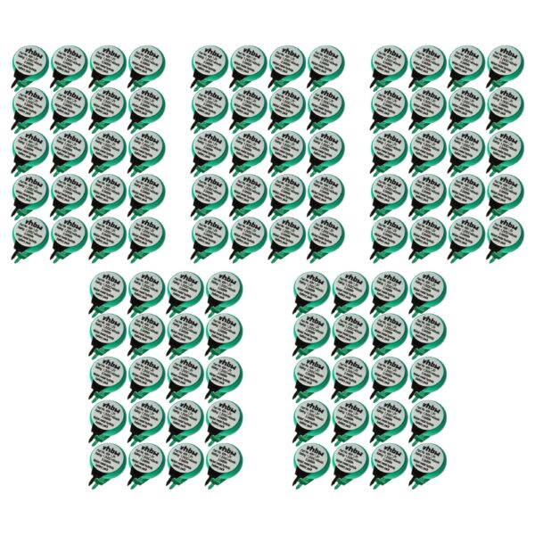 100x Bateria Botão 1/V40H 2 Pinos para Modelismo e Lâmpadas Solares - 40 mAh 1.2 V NiMH