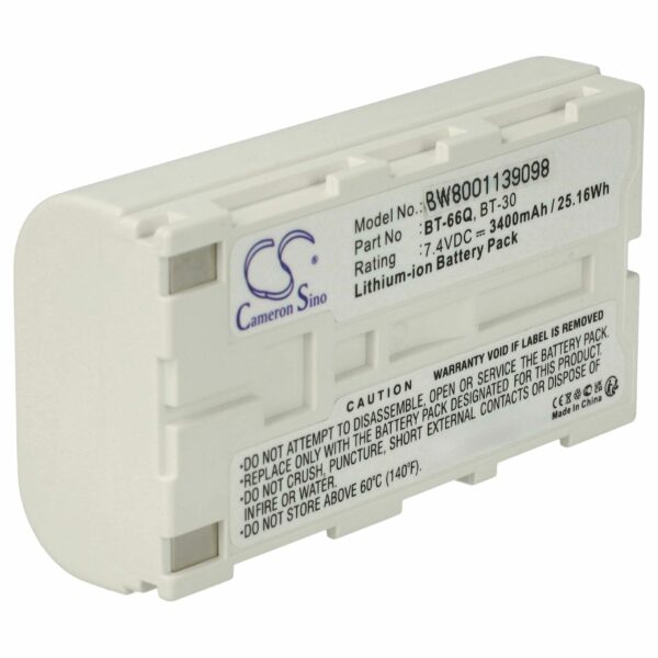 Bateria vhbw para Topcon BT-65Q, BT-66Q, BT-30, BT-62Q - 3400 mAh 7.4 V Li-Ion