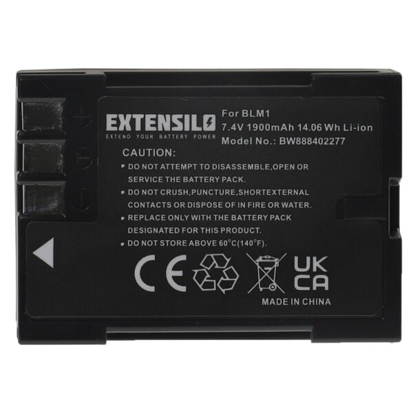 Bateria EXTENSILO para Olympus PS-BLM1 - 1900mAh, 7.4V, Li-Ion
