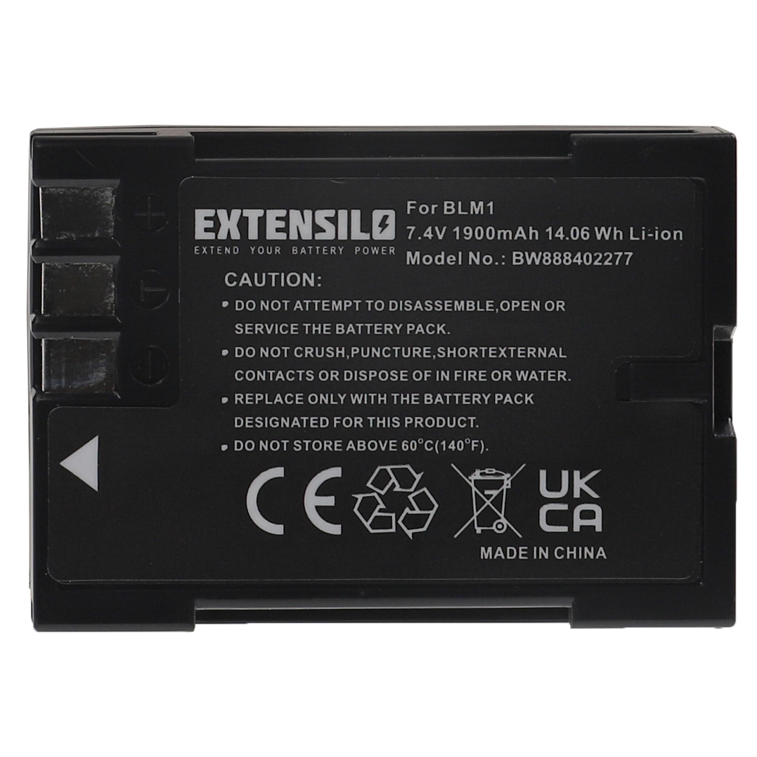 Bateria EXTENSILO para Olympus PS-BLM1 - 1900mAh, 7.4V, Li-Ion