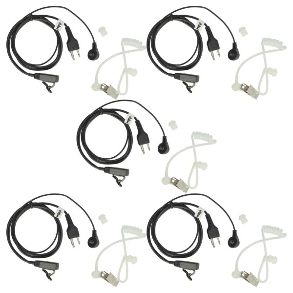 5x Auscultadores de Segurança para Rádio Retevis / Motorola / Hytera MTX900 com Microfone e PTT