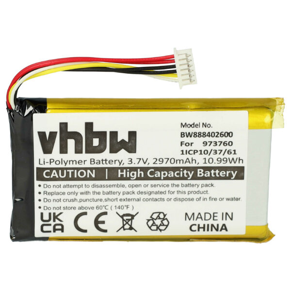 Bateria para Comando de Drone DJI 973760 vhbw 2970mAh 3.7V