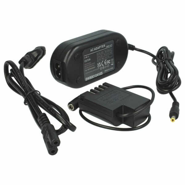 Adaptador de Alimentação vhbw para Câmaras Panasonic DMW-AC8EG DMW-AC8 DMW-DCC12 com Acoplador DC - 2 m