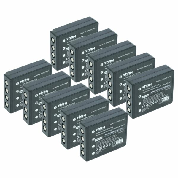 Bateria de Substituição 10x vhbw para Comando HBC FBFUB09N - 2000 mAh 3.6 V NiMH