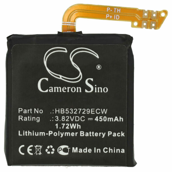 Bateria vhbw para Huawei Smartwatch HB532729ECW - 450 mAh 3.82 V Li-Polymer + Ferramentas