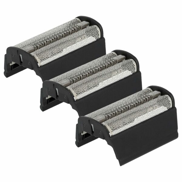3x Lâminas de Corte Duplas para Barbeador Braun SB505, 31B - Com Moldura, Preto
