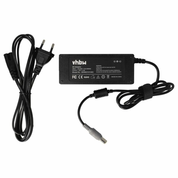 Adaptador de Alimentação vhbw para Lenovo IBM - 90 W, 200 cm (substitui 41N8460, 40Y7700, 40Y7696)