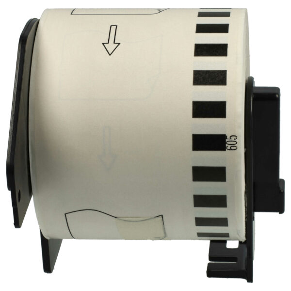 Rolo de Etiquetas vhbw substitui Brother DK-44605 - Autocolante 62 mm x 30.48 m + Suporte