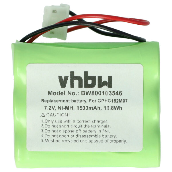 Bateria vhbw 1500mAh 7.2V NiMH para AEG GPHC152M07 e aspiradores robôs iRobot