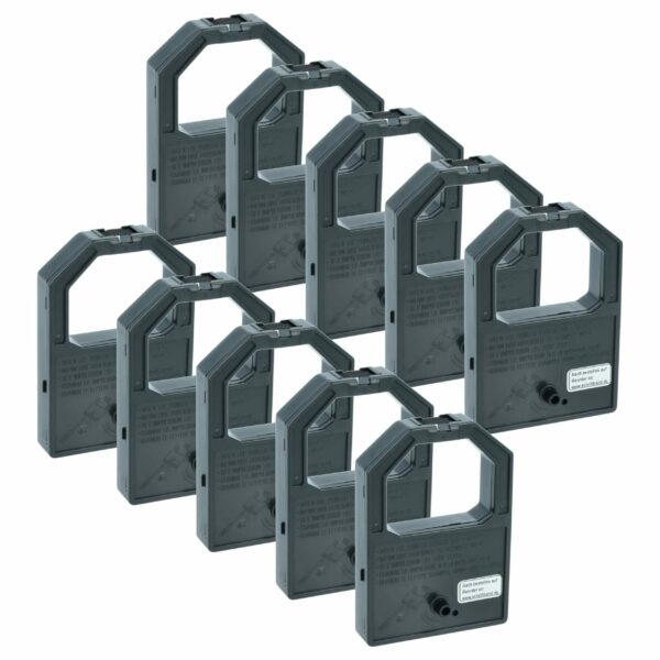 10x Fita de Tinta para Impressora Matricial e de Recibos GRC T526 - Preto vhbw