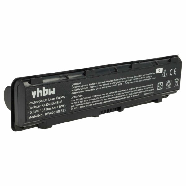 Bateria de substituição para Toshiba PA5024U-1BRS, PA5023U-1BRS, PA5025U-1BRS - 6600 mAh 10.8 V Li-Ion
