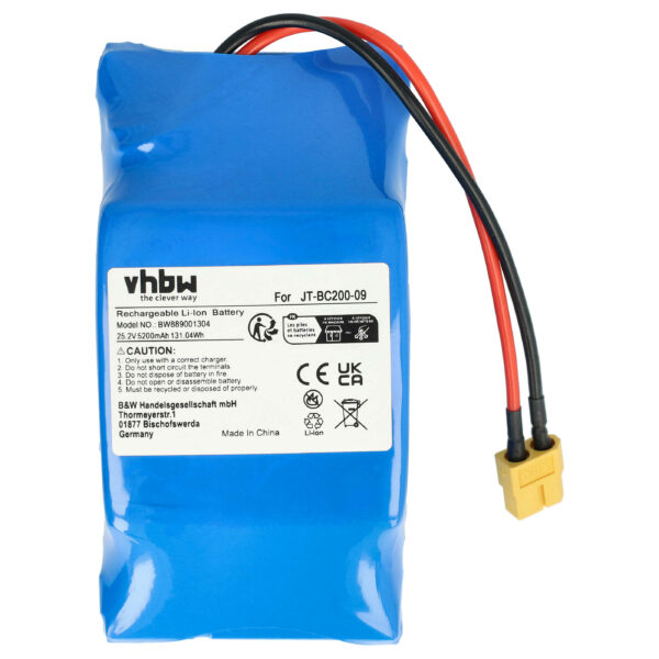 Bateria vhbw para Plataforma de Equilíbrio Jetech - 5200 mAh 25.2 V Li-Ion