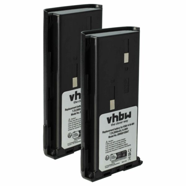 Bateria vhbw 2x para Rádio Bidatong BD-15-L - 2000 mAh 7.2 V NiMH