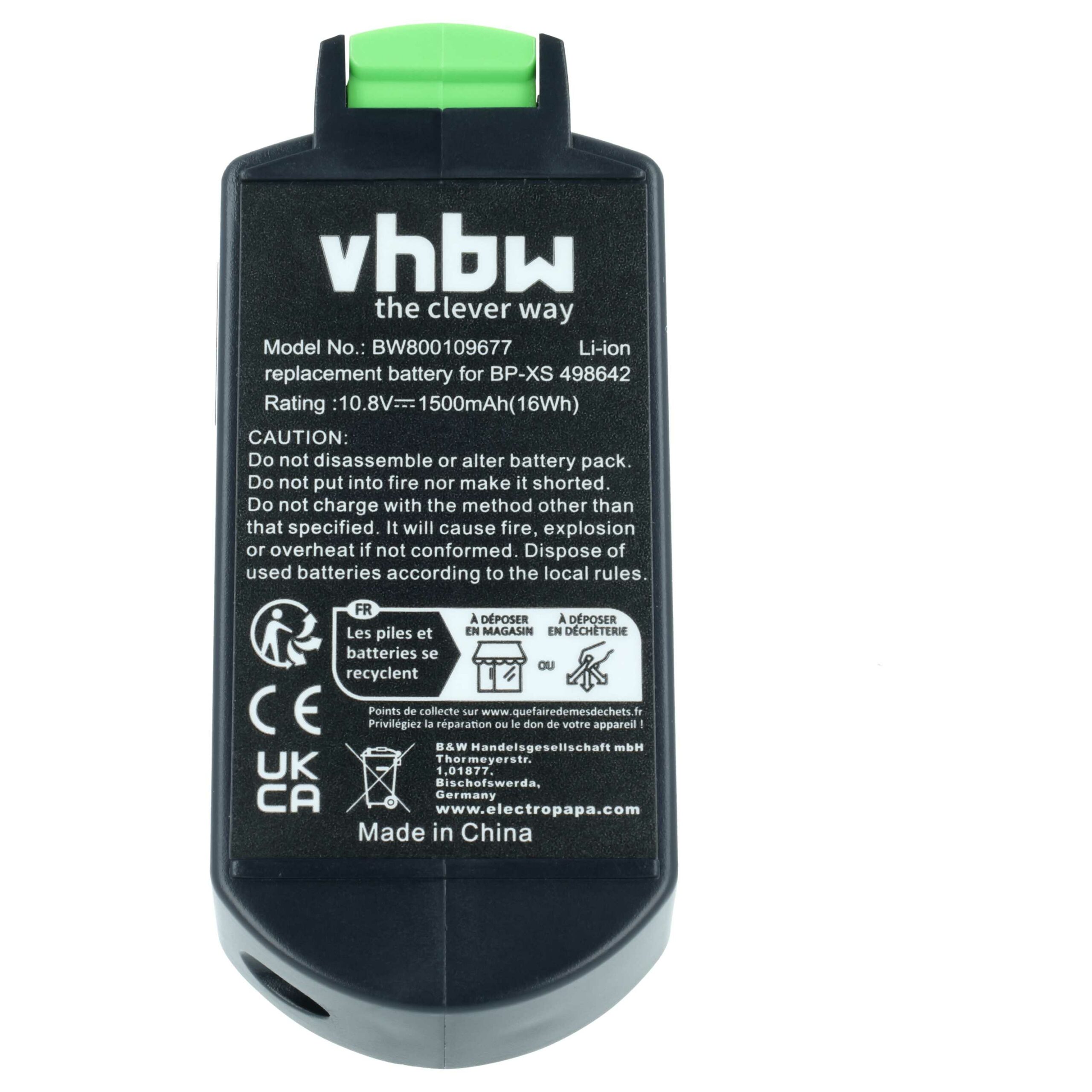 Bateria vhbw 1500 mAh 10.8V Li-Ion para Festool 498338, 498336, 498616, 498339, 498642 - Image 3