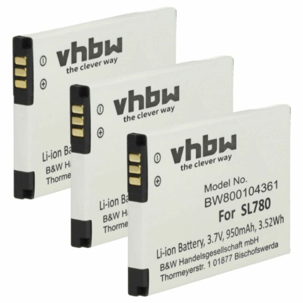 3x Bateria vhbw para Siemens S30852-D2152-X1 - Telefone Gigaset DECT - 950 mAh 3.7V Li-Ion