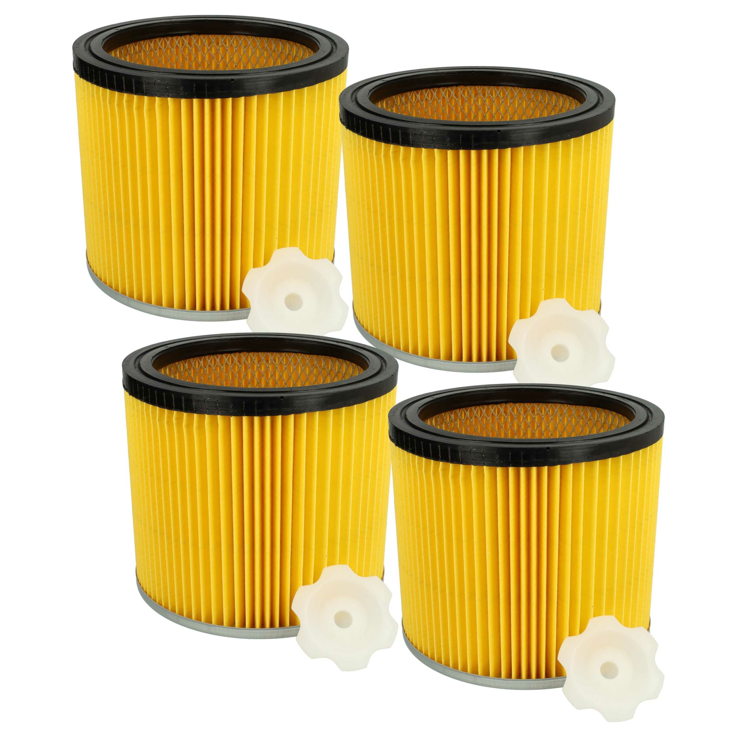 4x Filtros de cartucho vhbw para aspirador Bosch 2607432001 (preto/prata/amarelo)