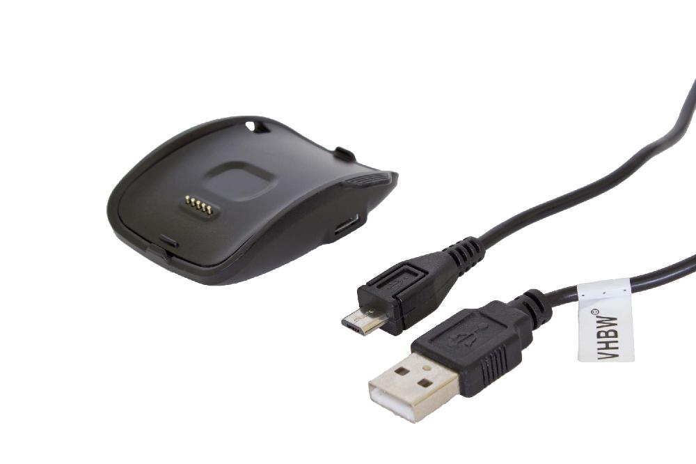 Estação de Carregamento vhbw para Samsung Gear S SM-R750 - 100 cm com Cabo Micro USB