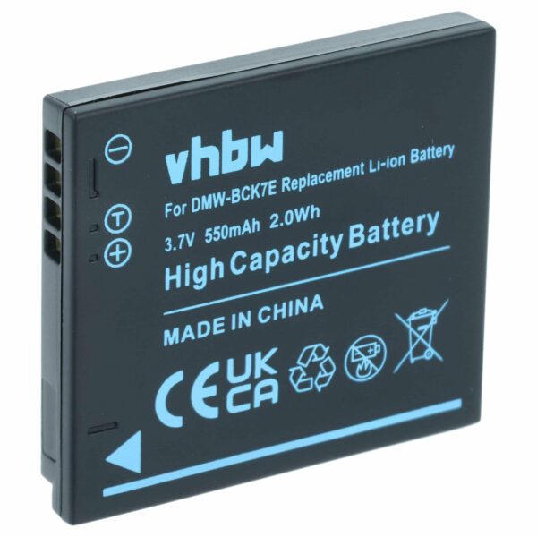 Bateria vhbw para Panasonic DMW-BCK7, NCA-YN101F - 550mAh, 3.7V, Li-Ion
