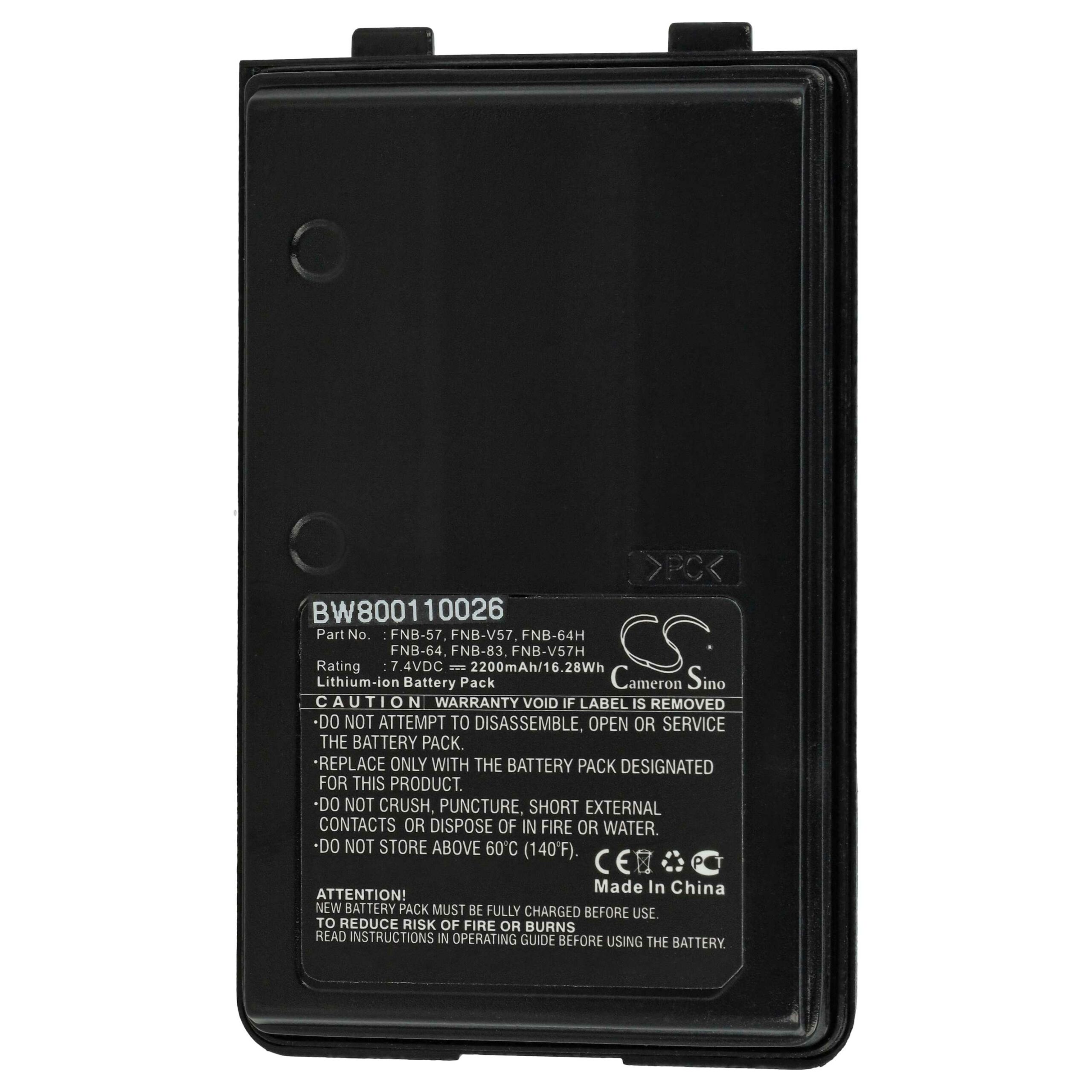 Bateria vhbw para Rádio Yaesu Vertex FNB-64H, FNB-57, FNB-64, FNB-83 - 2000 mAh 7.4 V Li-Ion - Image 3