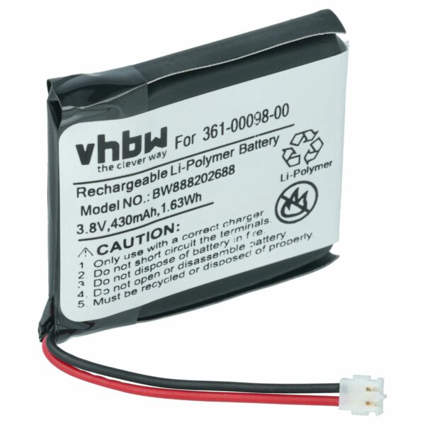 Bateria para Smartwatch Garmin 361-00098-00 - 410 mAh 3.8 V Li-polymer vhbw
