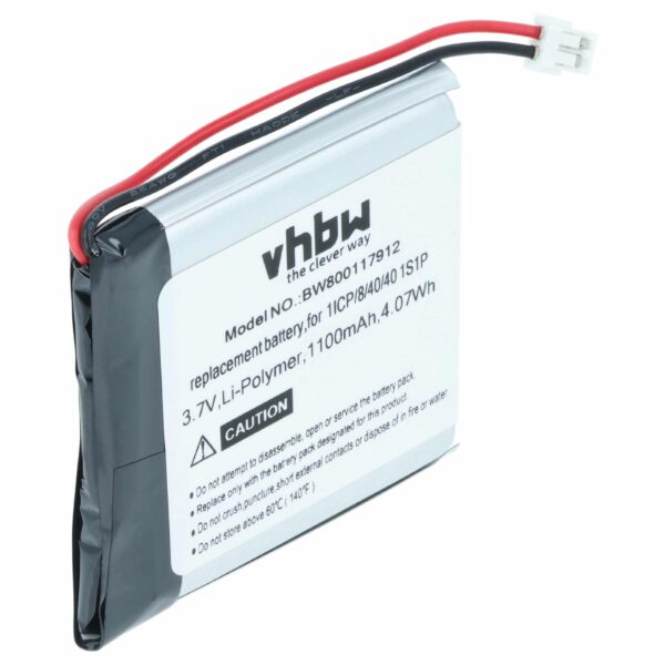 Bateria vhbw para GPS Coyote 1ICP/8/40/40 - 1100mAh, 3.7V, Li-polymer