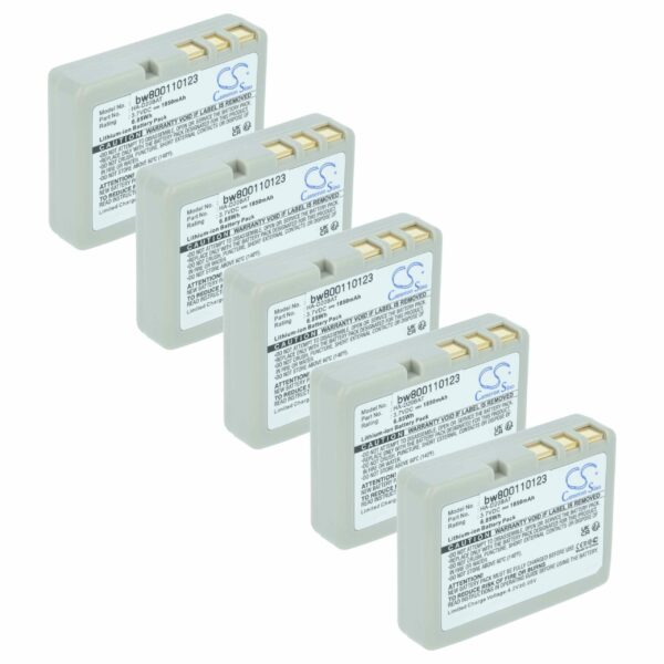 Bateria vhbw para Casio HA-020LBAT, CA60L4-G, CA60L1-G - Scanner Portátil - Pack 5 unidades 1850 mAh 3.7 V