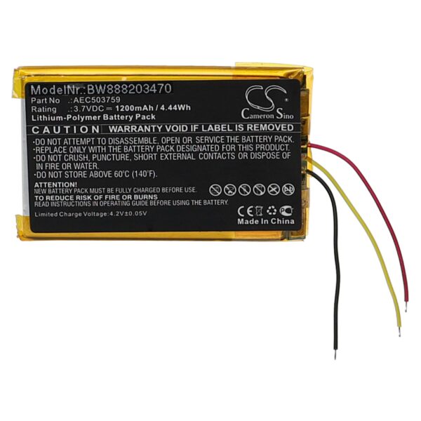 Bateria para Auscultadores SteelSeries vhbw - AEC503759 1200 mAh 3.7 V Li-polymer