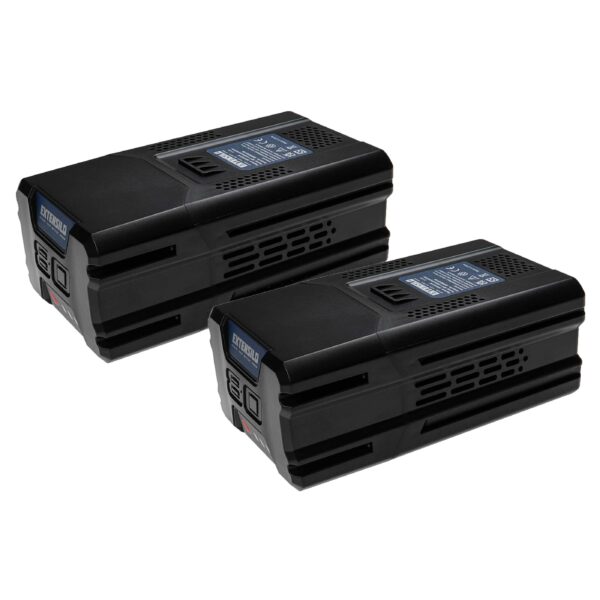 2x Bateria de substituição EXTENSILO Greenworks 2901307, 2901302, 2902407, 2901207 - 5000 mAh, 80 V, Li-Ion