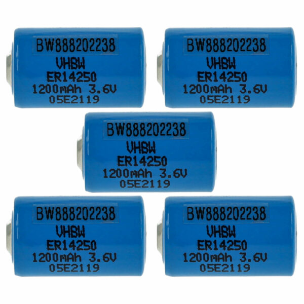 Bateria vhbw ER14250 Li-SOCl2 1200 mAh 3.6V - Compatível com 1/2AA