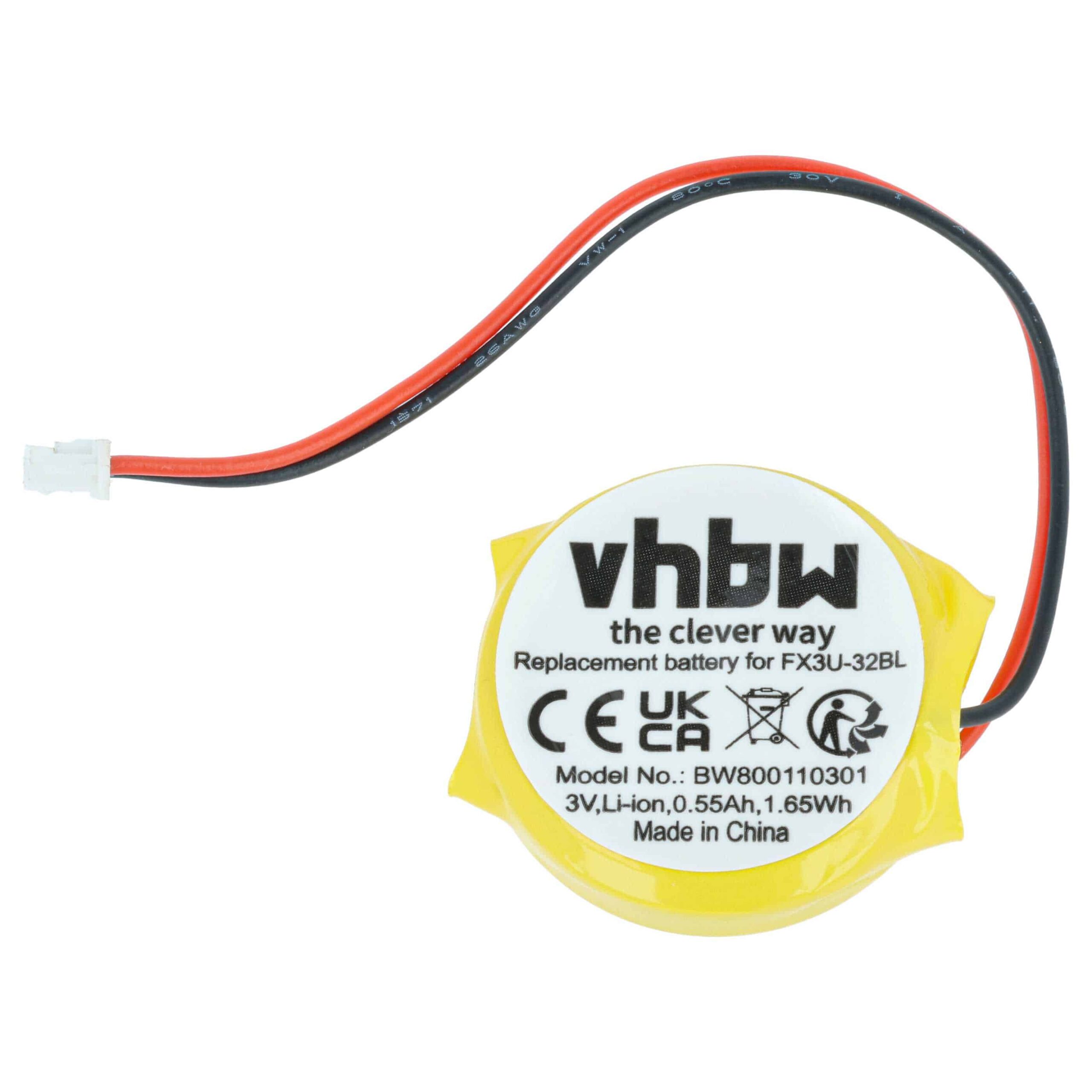 Bateria de Substituição BIOS vhbw para Mitsubishi GT11-50BAT, FX3U-32BL - 550 mAh 3V Li-Ion - Image 3