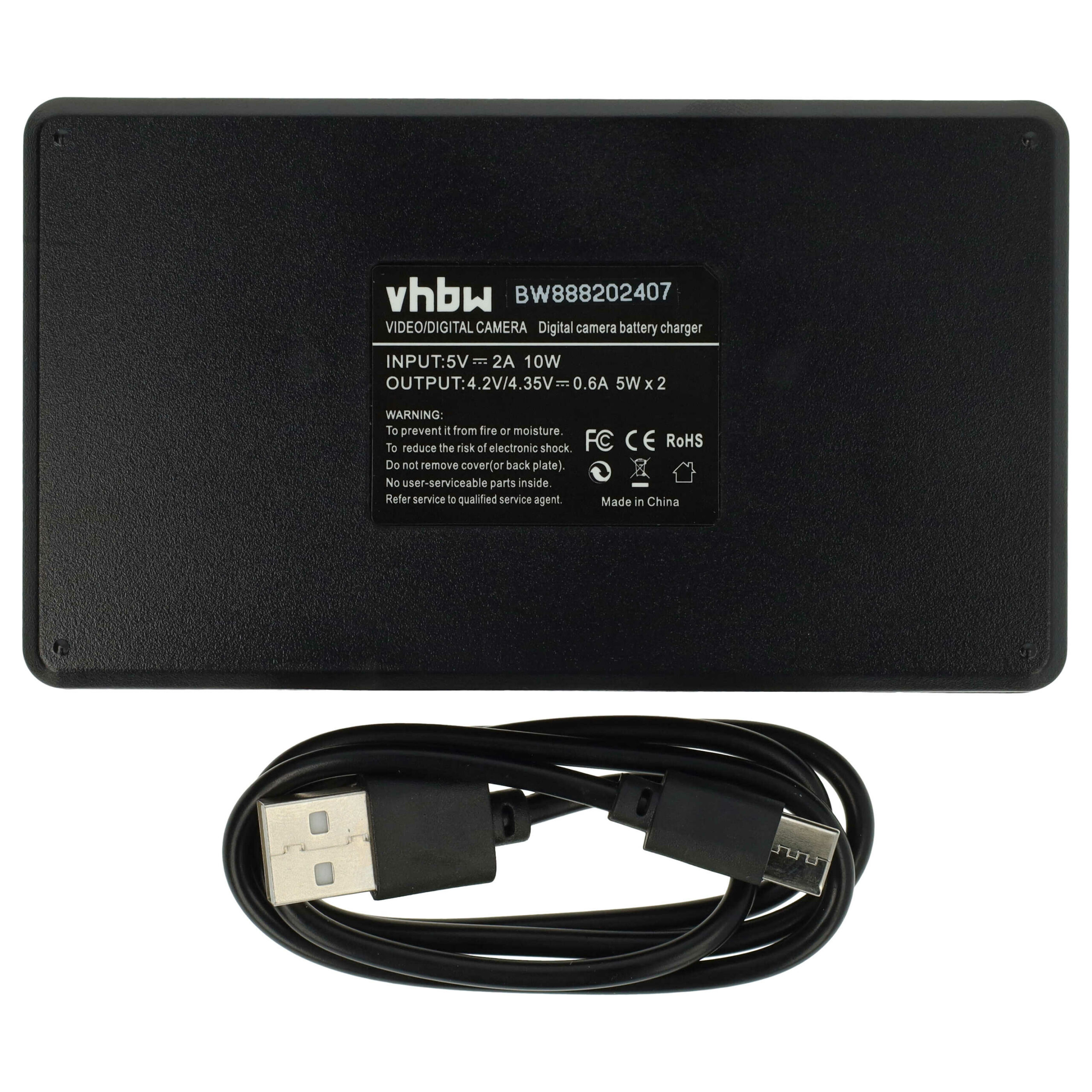 Carregador de Bateria Micro-USB e USB-C vhbw para Câmara Olympus, Bosch e Outras - Image 2