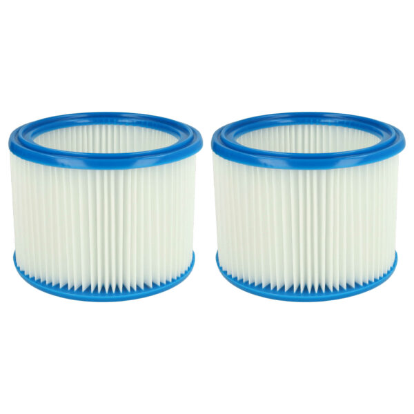 2x Filtro Redondo de Reposição vhbw para Aspirador Bosch 2607432024, Branco/Azul