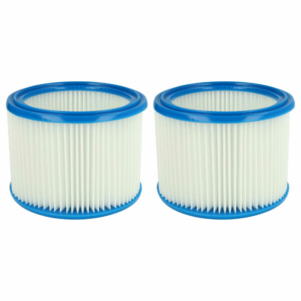 2x Filtro Redondo de Reposição vhbw para Aspirador Bosch 2607432024, Branco/Azul