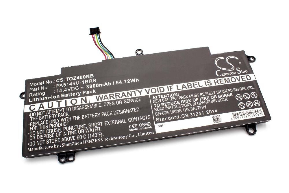 Bateria para Portátil vhbw Toshiba PA5194U-1BRS - 3800 mAh 14.4 V Li-Ion