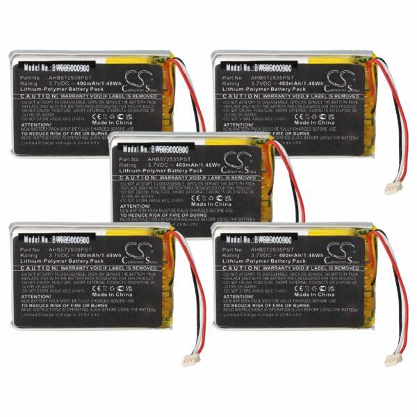 Bateria vhbw para Auscultadores Jabra - 400 mAh 3.7 V Li-polymer (Pack 5x)