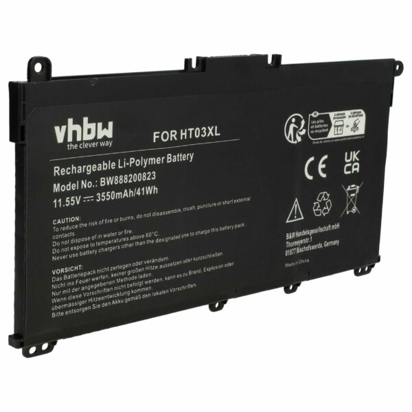 Bateria vhbw para HP HSTNN-DB8S, HSTNN-DB8R, HSTNN-IB80, 5LM85AV - 3550 mAh 11.55 V Li-polímero