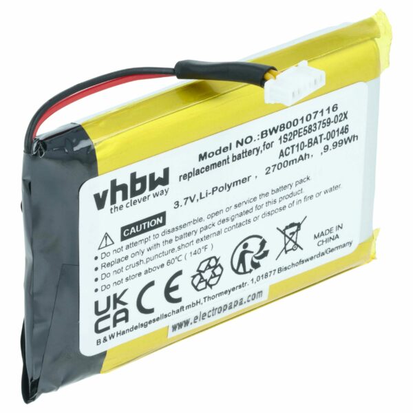Bateria vhbw para Satmap 1S2PE583759-02X - 2700mAh, 3.7V