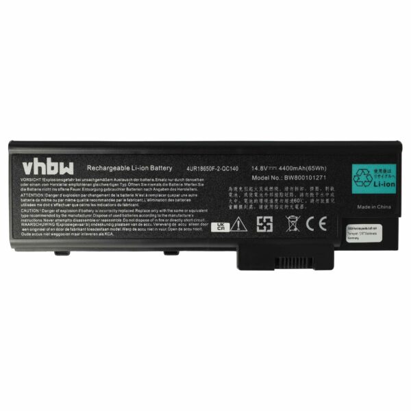 Bateria vhbw para Portátil Acer - 4400 mAh 14.8 V Li-Ion (BT.T5003.001, BT.5003.002)
