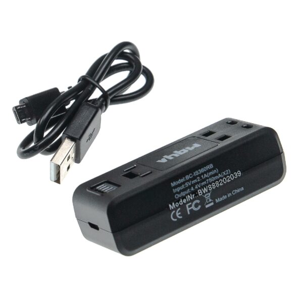 Carregador de Bateria vhbw Micro-USB com Cabo para Câmara Insta360 ONE R, Twin Edition