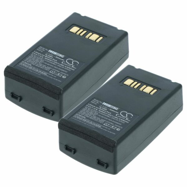 2x Bateria vhbw 5200 mAh 3.7V para Datalogic 94ACC1386, BT-26, BT-10 - Scanner POS