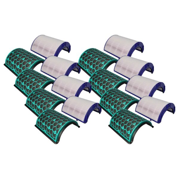 Conjunto de 8 Filtros para Purificador Dyson 968707-04, 968707-05 - Filtro HEPA e Carvão Ativado vhbw