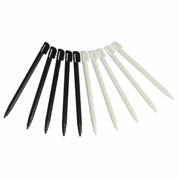 10x Canetas tácteis para Nintendo DSi, DSi XL, 2DS, DS Lite - preto e branco vhbw