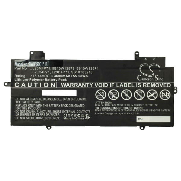 Bateria para Portátil Lenovo vhbw - Compatível 5B10W13974, 5B10W13973, 5B10W13975 - 3600 mAh 15.44 V