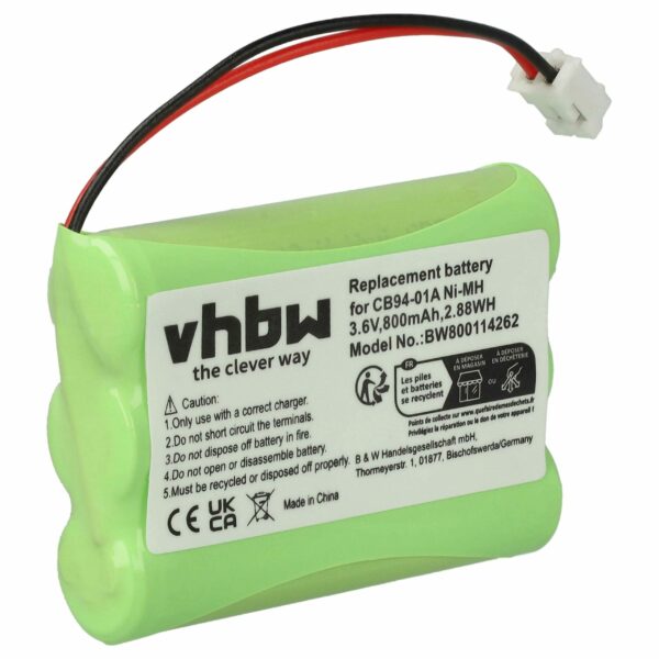 Bateria vhbw compatível com monitores de bebé Motorola, Oricom e Summer Infant - 800 mAh 3.6V NiMH