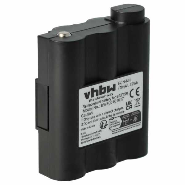 Bateria vhbw para Rádio Alan Midland BATT5R, PB-ATL/G7 - 700 mAh 6V NiMH