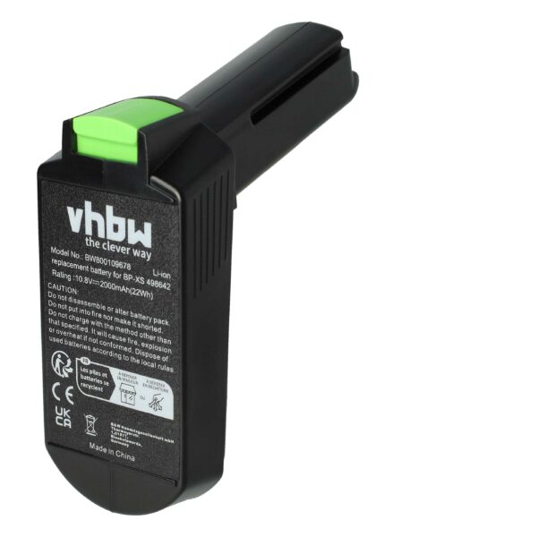 Bateria vhbw para Festool 498642, 498616, 498338, 498336, 498339 - 2000 mAh, 10.8 V, Li-Ion