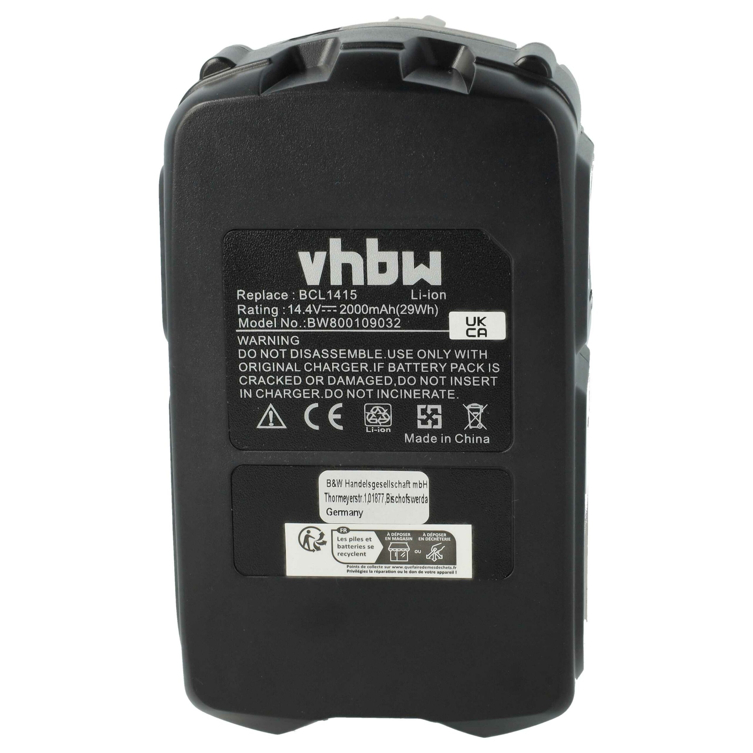 Conjunto de Carregador e Bateria 2 Ah vhbw para Ferramentas Hitachi EBL1430, BCL1430, BCL1415 - Image 4
