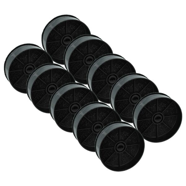 10x Filtro de Carvão Ativado para AEG 902979880, ECFB03, 33005513, Zanussi e outros - 12,4 cm
