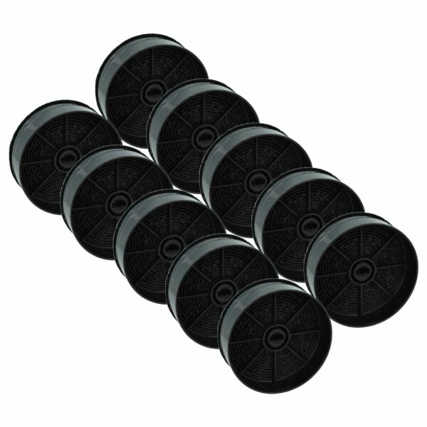 10x Filtro de Carvão Ativado para AEG 902979880, ECFB03, 33005513, Zanussi e outros - 12,4 cm