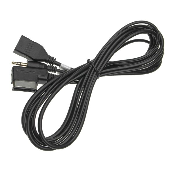 Cabo Adaptador AUX para Rádios Audi A1 e Outros Veículos - 200cm vhbw